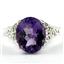 SR057, Amethyst, 925 Sterling Silver Ring