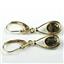 14k Gold Leverback Earrings, Smoky Quartz, E008