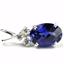925 Sterling Silver Pendant, Created Blue Sapphire, SP043