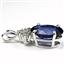 925 Sterling Silver Pendant, Created Blue Sapphire, SP043