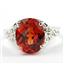 SR057, Created Padparadsha Sapphire, 925 Silver Ring