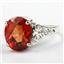 SR057, Created Padparadsha Sapphire, 925 Silver Ring