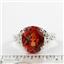 SR057, Created Padparadsha Sapphire, 925 Silver Ring