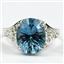 SR057, Quantum Cut Swiss Blue Topaz, 925 Sterling Silver Ring