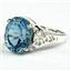 SR057, Quantum Cut Swiss Blue Topaz, 925 Sterling Silver Ring