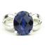 SR361, Created Blue Sapphire, 925 Sterling Silver Ring