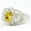 SR365, Golden Yellow CZ, 925 Sterling Silver Ring