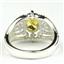 SR365, Golden Yellow CZ, 925 Sterling Silver Ring