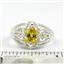 SR365, Golden Yellow CZ, 925 Sterling Silver Ring