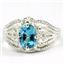 Swiss Blue CZ, 925 Sterling Silver Ring, SR365