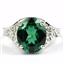 SR057, Russian Nanocrystal Emerald, 925 Sterling Silver Ring