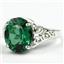 SR057, Russian Nanocrystal Emerald, 925 Sterling Silver Ring