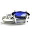 925 Sterling Silver Pendant, Created Blue Sapphire, SP019