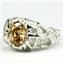 925 Sterling Silver Men's Nugget Ring, Champagne CZ, SR168