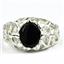 925 Sterling Silver Men's Nugget Ring, Black Onyx, SR168