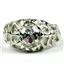 925 Sterling Silver Men's Nugget Ring, Cubic Zirconia, SR168