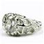 925 Sterling Silver Men's Nugget Ring, Cubic Zirconia, SR168