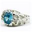925 Sterling Silver Men's Nugget Ring, Swiss Blue CZ, SR168