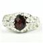 925 Sterling Silver Men's Nugget Ring, Mozambique Garnet, SR168
