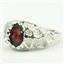 925 Sterling Silver Men's Nugget Ring, Mozambique Garnet, SR168