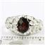925 Sterling Silver Men's Nugget Ring, Mozambique Garnet, SR168