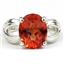 SR361, Created Padparadsha Sapphire, 925 Sterling Silver Ring
