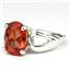 SR361, Created Padparadsha Sapphire, 925 Sterling Silver Ring