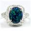 Sterling Silver Ladies Ring, Created Blue/Green Opal, SR009