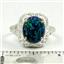 Sterling Silver Ladies Ring, Created Blue/Green Opal, SR009
