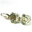 14k Gold Leverback Earrings, Green Amethyst, E117