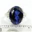 Sterling Silver Ladies Ring, Created Blue Sapphire, SR049