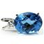 925 Sterling Silver Pendant,  Swiss Blue Topaz, SP085