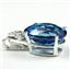 925 Sterling Silver Pendant,  Swiss Blue Topaz, SP085