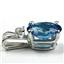 925 Sterling Silver Pendant, Swiss Blue CZ, SP021
