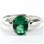 SR058, Russian Nanocrystal Emerald, 925 Sterling Silver Ring