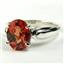 SR058, Created Padparadsha Sapphire, 925 Silver Ring