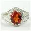 Created Padparadsha Sapphire, 925 Silver Ring, SR070