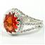 Created Padparadsha Sapphire, 925 Silver Ring, SR070