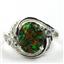 Sterling Silver Ladies Ring, Created Black Opal, SR021