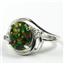 Sterling Silver Ladies Ring, Created Black Opal, SR021