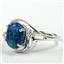 Sterling Silver Ladies Ring, Created Blue Green Opal, SR021