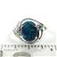Sterling Silver Ladies Ring, Created Blue Green Opal, SR021