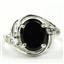 Sterling Silver Ladies Ring, Black Onyx, SR021