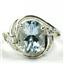 Sterling Silver Ladies Ring, Aquamarine, SR021