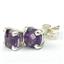 925 Sterling Silver Post Earrings, Amethyst, SE012