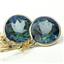 14k Gold Leverback Earrings, Neptunes Garden Topaz, E211