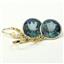 14k Gold Leverback Earrings, Neptunes Garden Topaz, E211