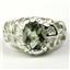 925 Sterling Silver Men's Nugget Ring, Green Amethyst (Prasiolite), SR168