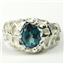 925 Sterling Silver Men's Nugget Ring, Paraiba Topaz, SR168