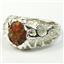 925 Sterling Silver Men's Nugget Ring, Created Red Brown Opal, SR168